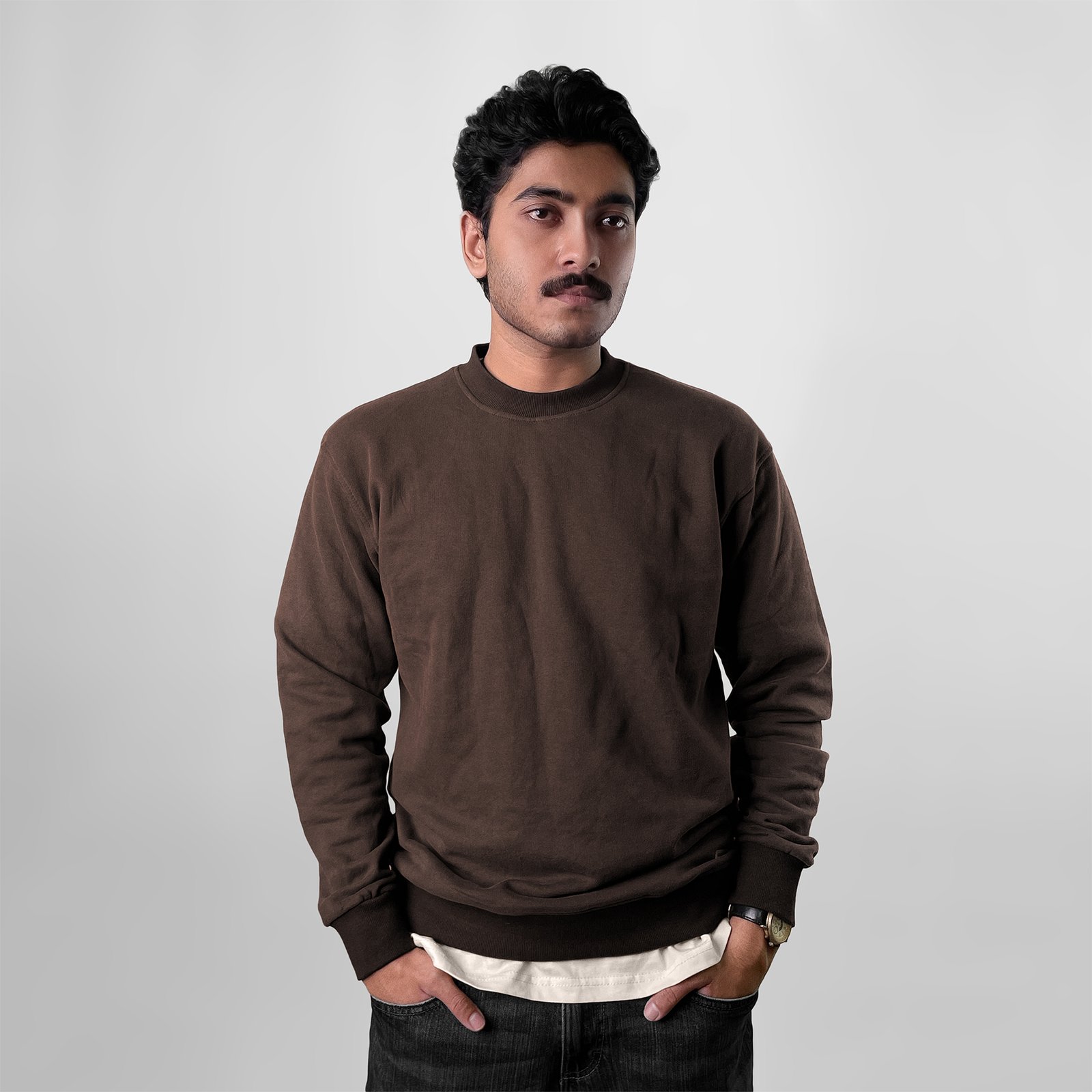 Solid Sweatshirt: Coffee Brown