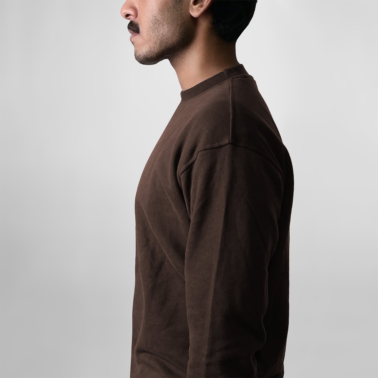 Solid Sweatshirt: Coffee Brown - Image 3