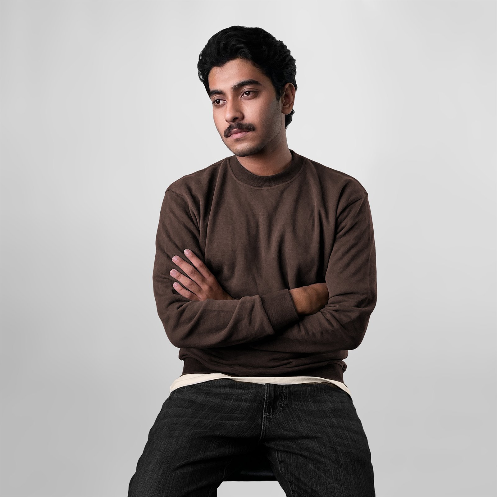 Solid Sweatshirt: Coffee Brown - Image 4