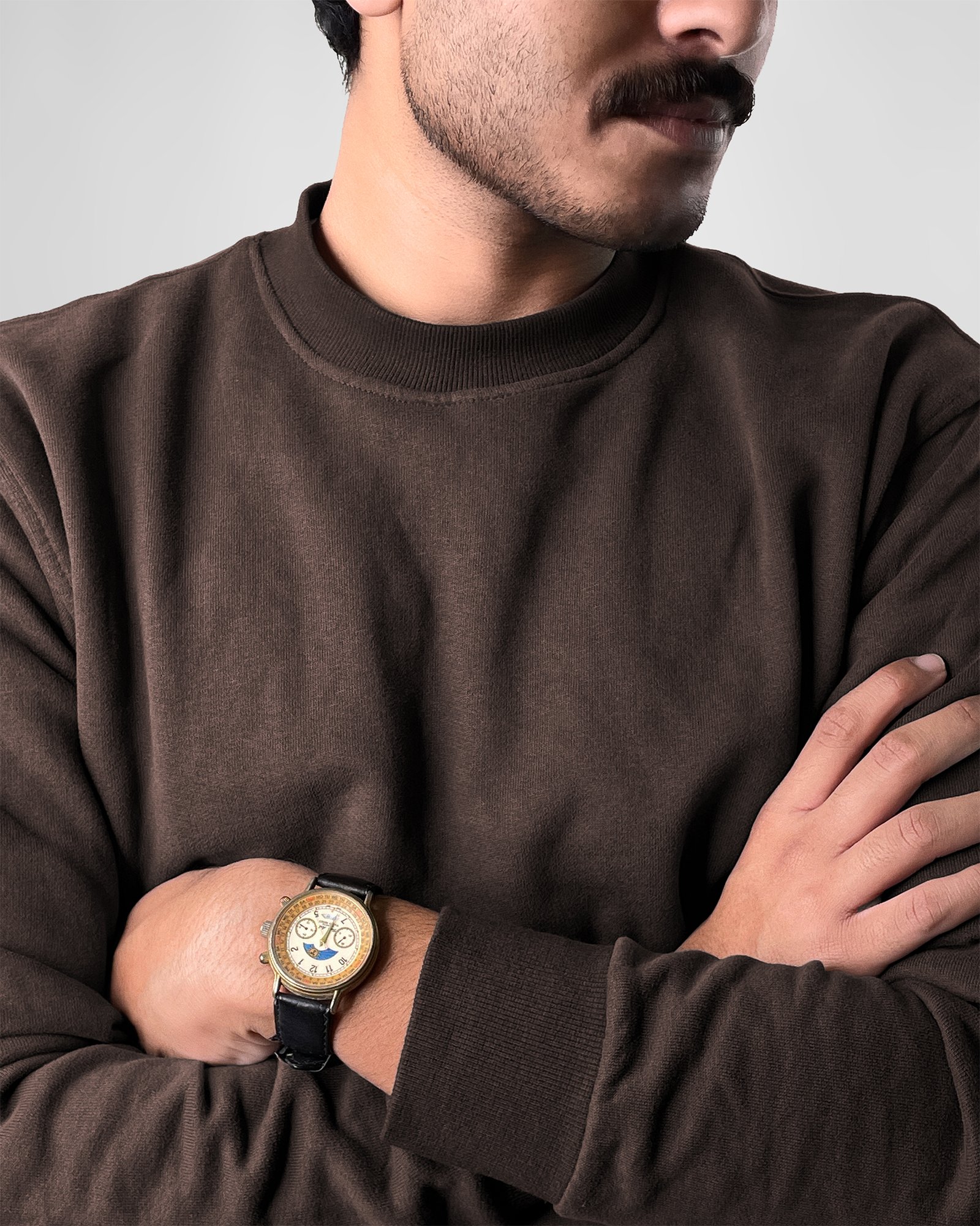 Solid Sweatshirt: Coffee Brown - Image 2