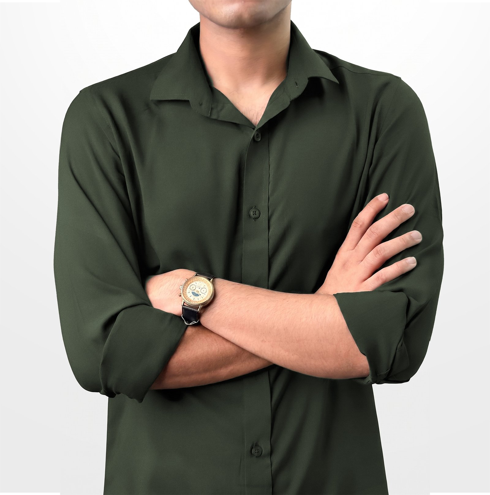 Linen Shirt: Olive - Image 4