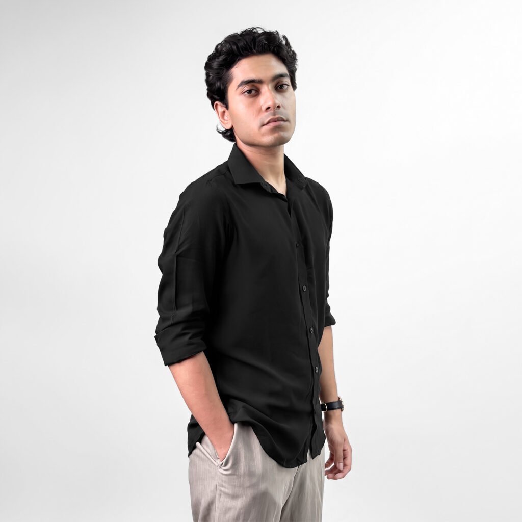 Linen Shirt: Black