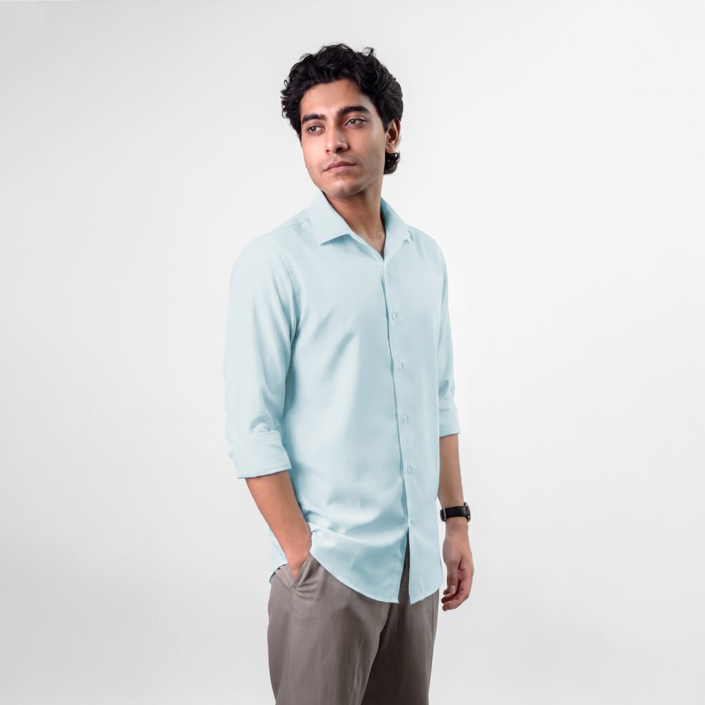 Linen Shirt: Light Blue
