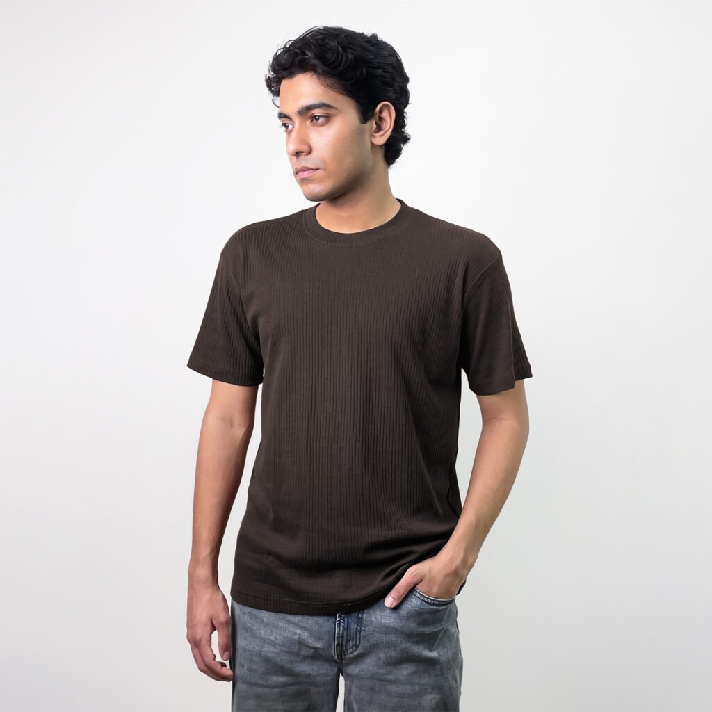 Textured T-shirt: Coffee