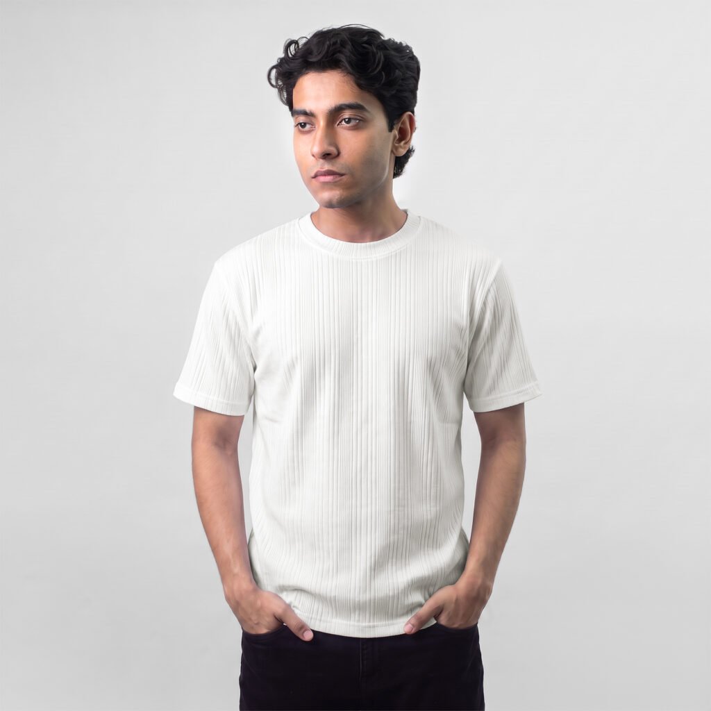 Textured T-shirt: White