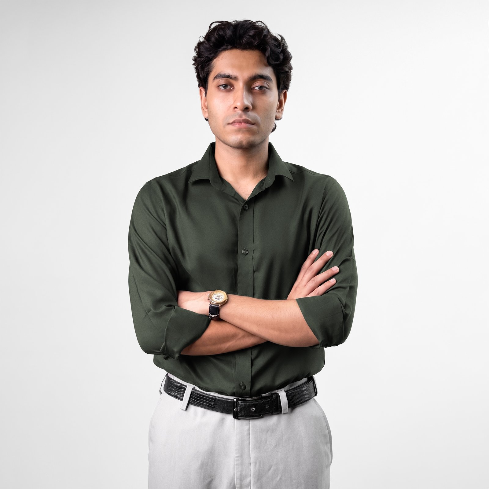 Linen Shirt: Olive - Image 2