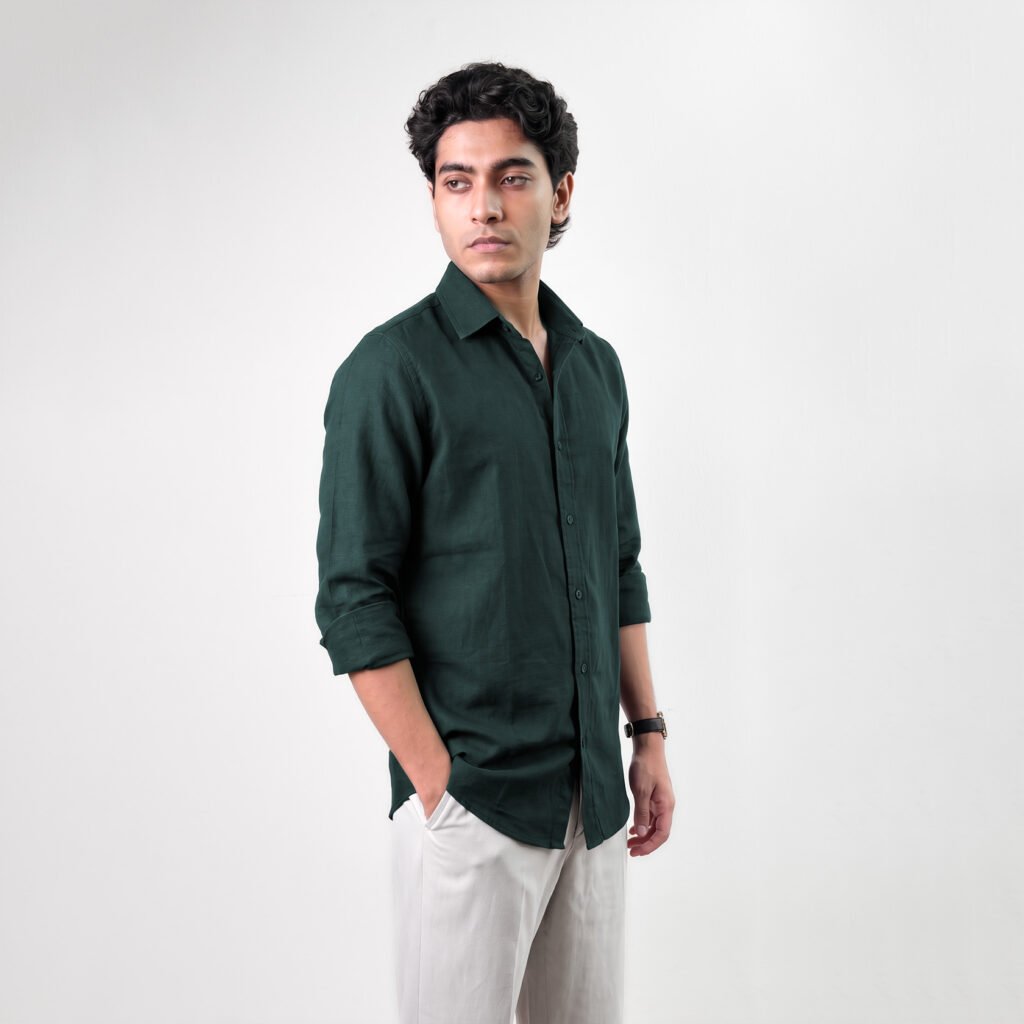 Oxford Cotton Shirt: Bottle Green