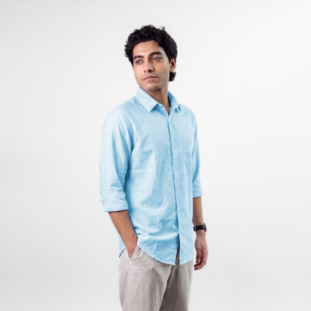 Oxford Cotton Shirt: Sky Blue