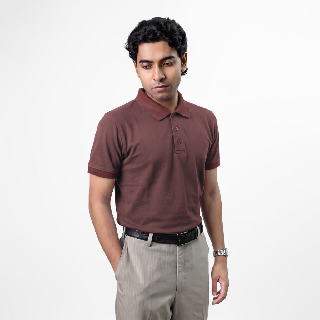 Classic Pique Polo: Light Maroon